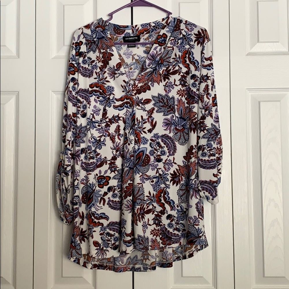 Liz Claiborne career XXL floral blouse